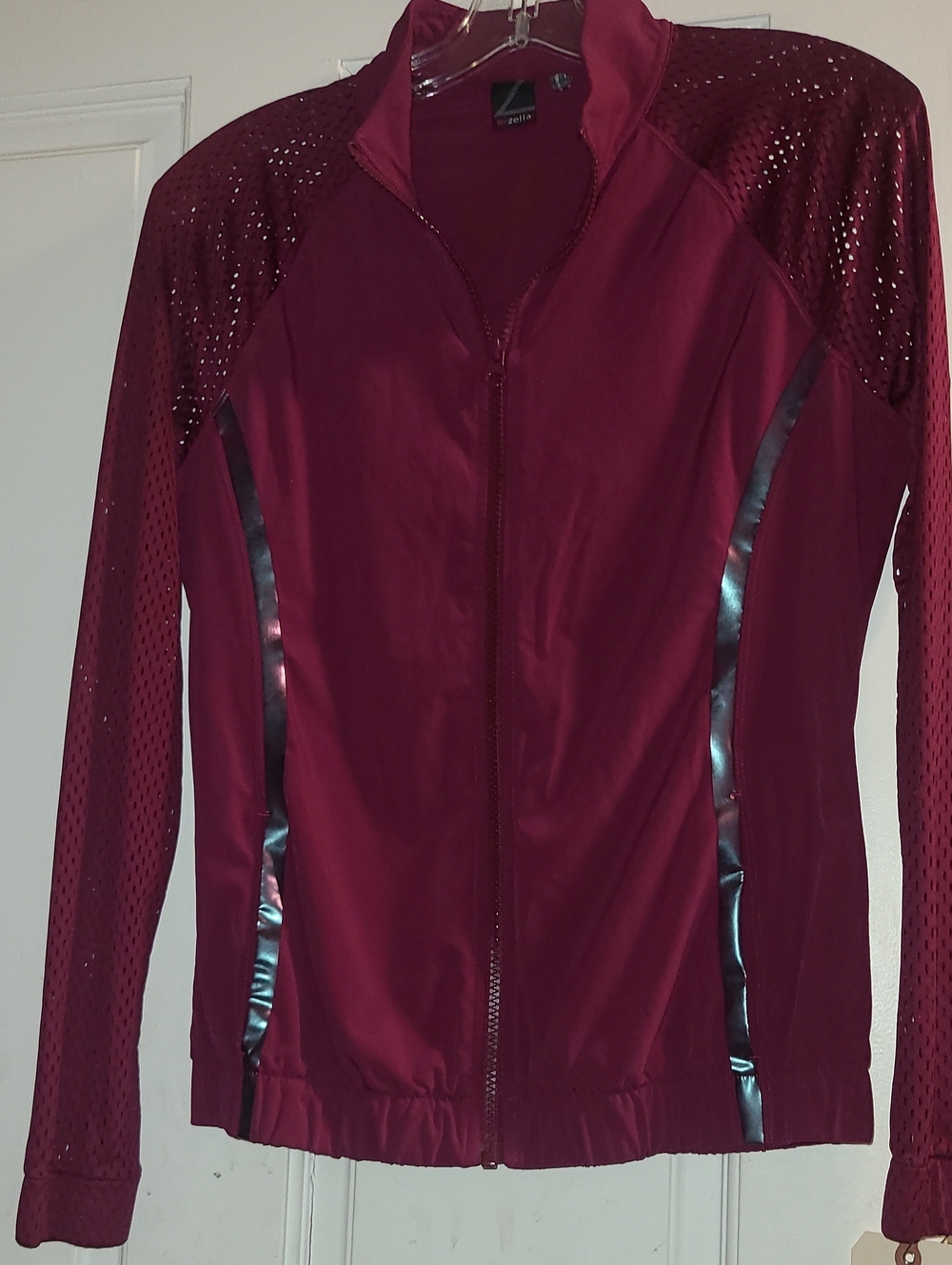 Zella Maroon Full-Zip Athletic Jacket